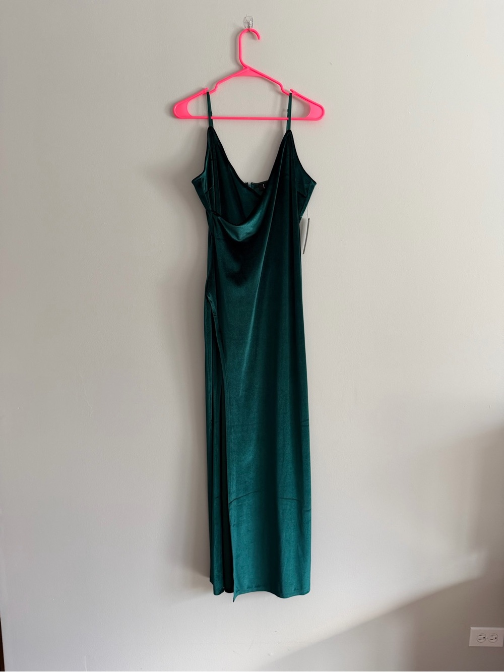 Green velvet dress
